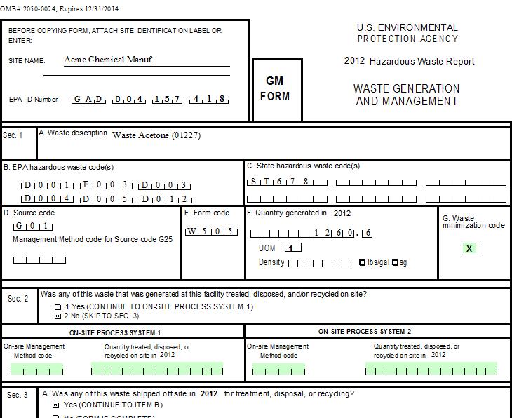 View and Print RCRA Biennial Form