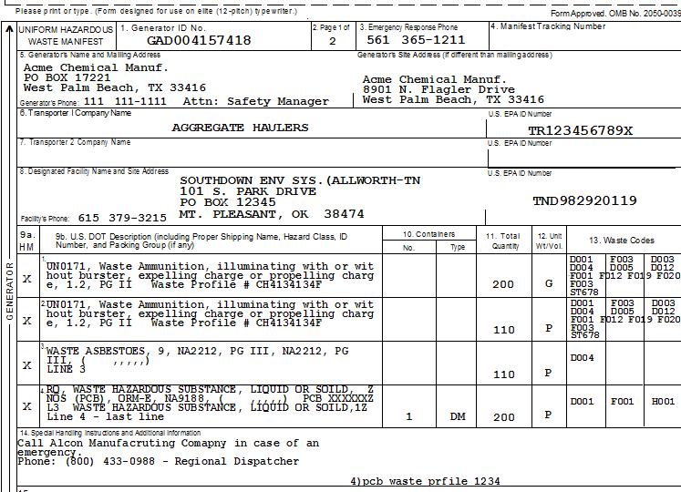 View and Print a Manifest Form