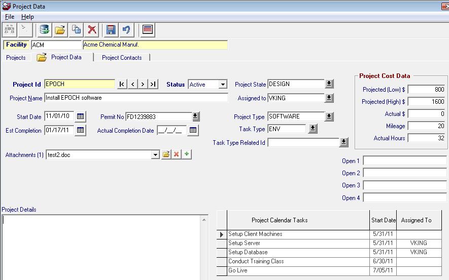 Edit Project Data