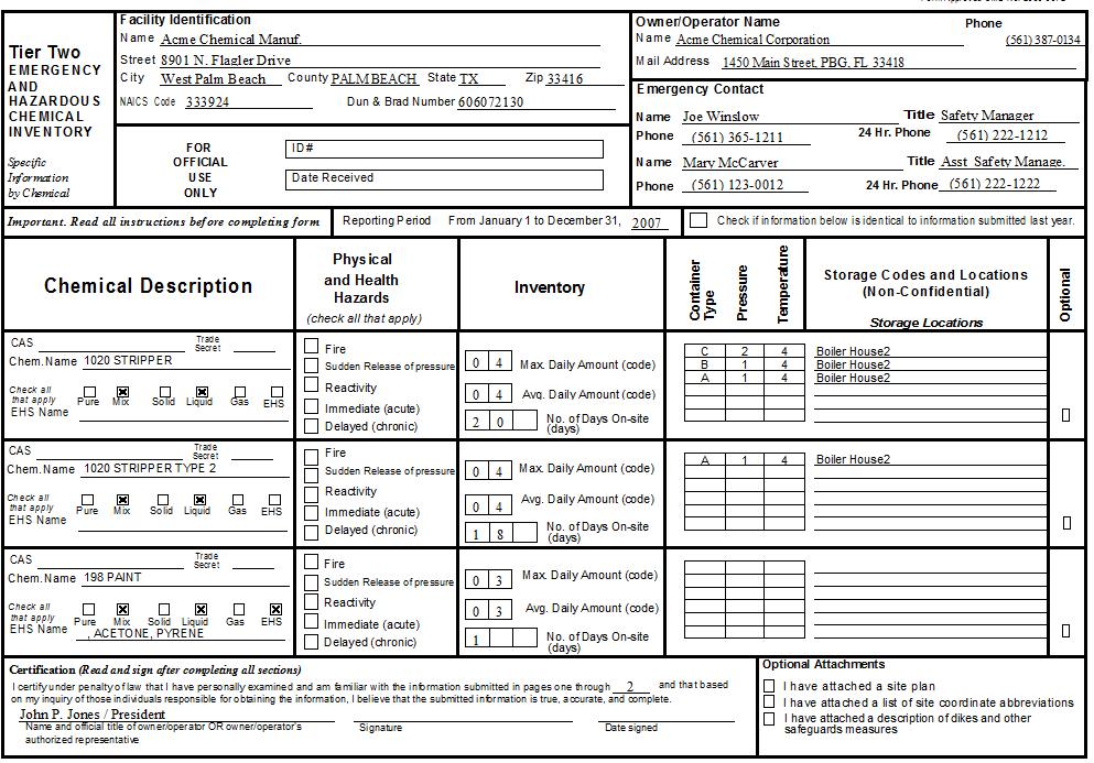 Federal Tier II Form