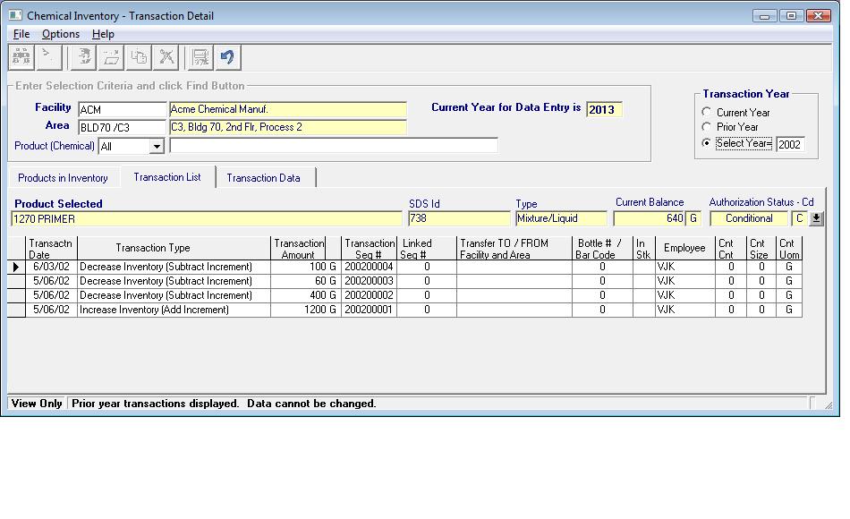 Edit Inventory Transactions